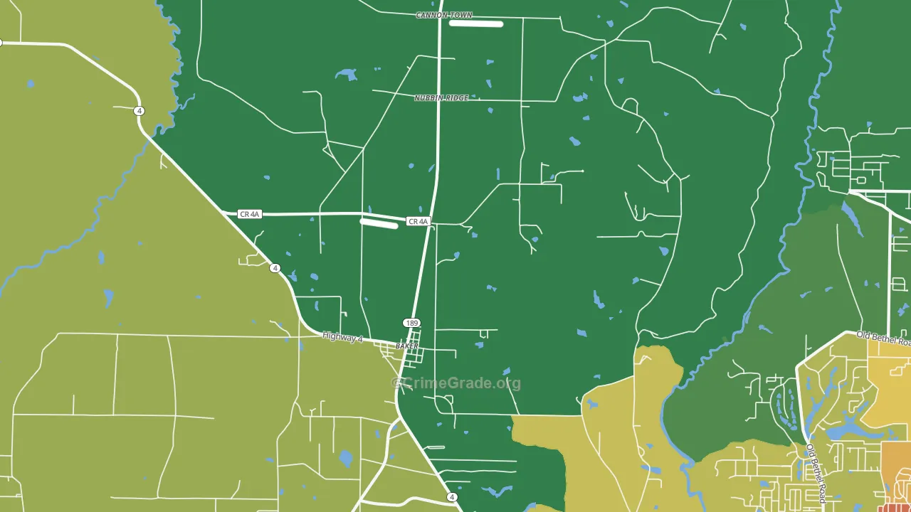 Cannon Town, FL Map of Theft Rates