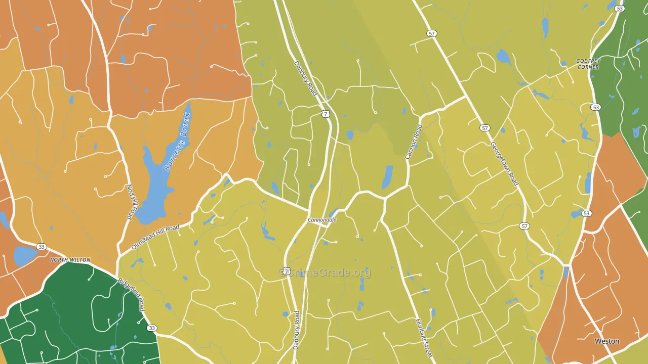 Cannondale, CT Map of Theft Rates