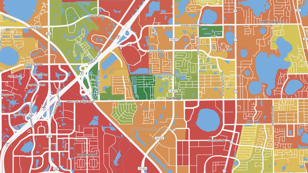 Cannongate-Orlando, Oak Ridge, FL Map of Theft Rates