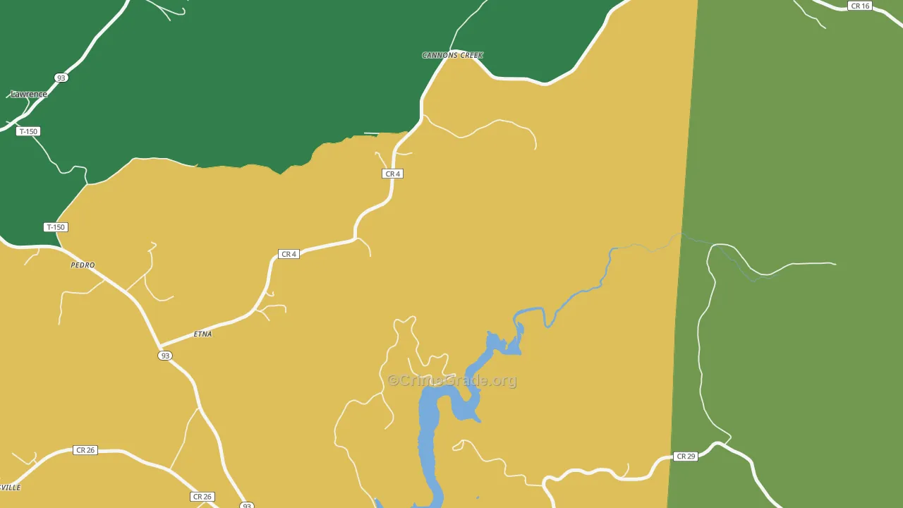 Cannons Creek, OH Map of Theft Rates