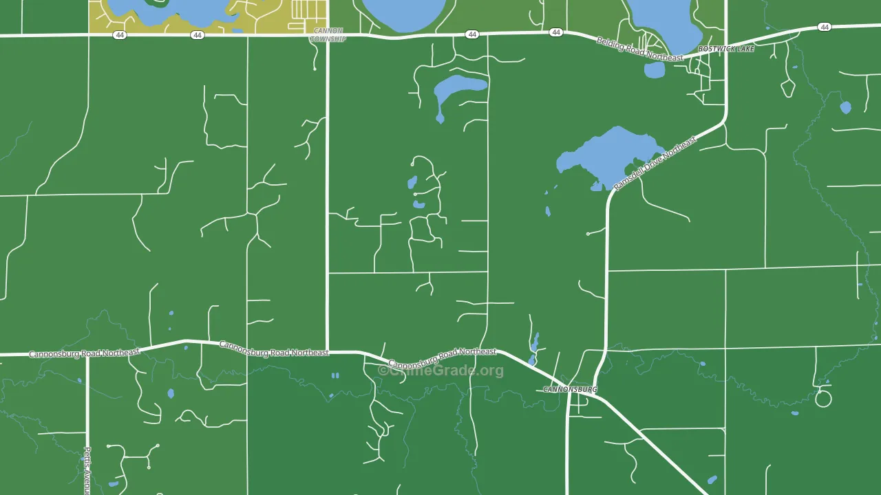 Cannonsburg, MI Map of Theft Rates