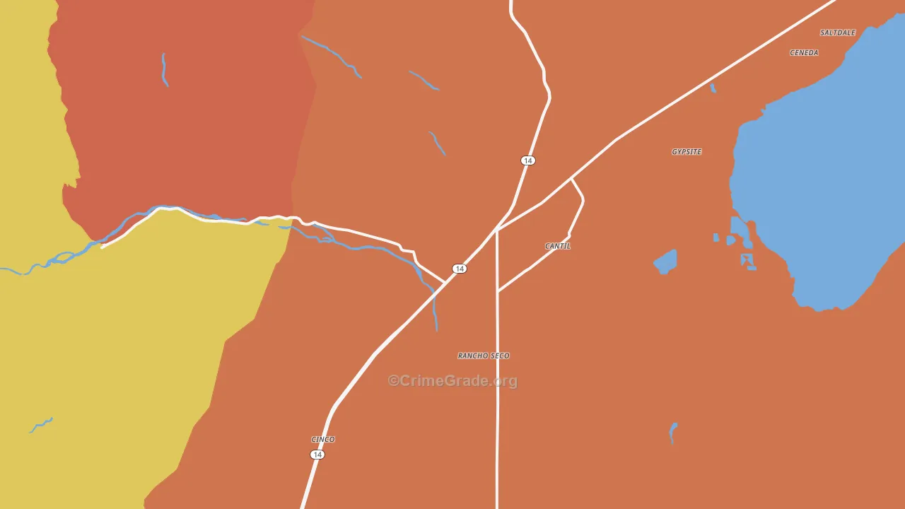 Cantil, CA Map of Theft Rates