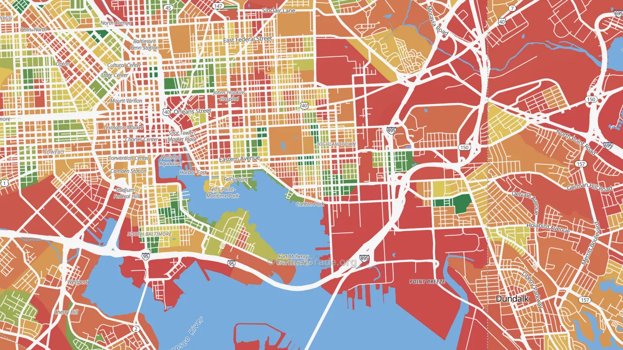 Canton, Baltimore, MD Map of Theft Rates