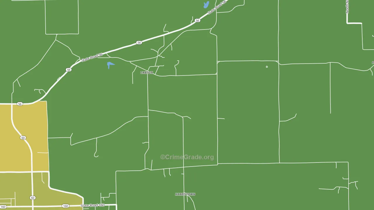 Canton, IN Map of Theft Rates