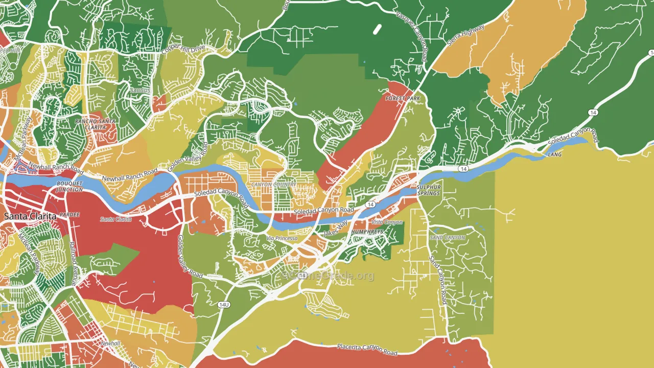 Canyon Country, CA Map of Theft Rates