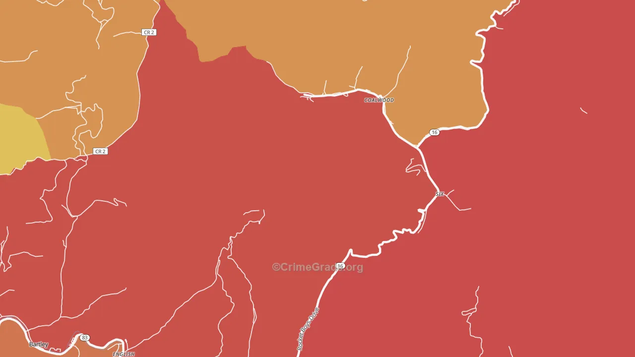 Capels, WV Map of Theft Rates