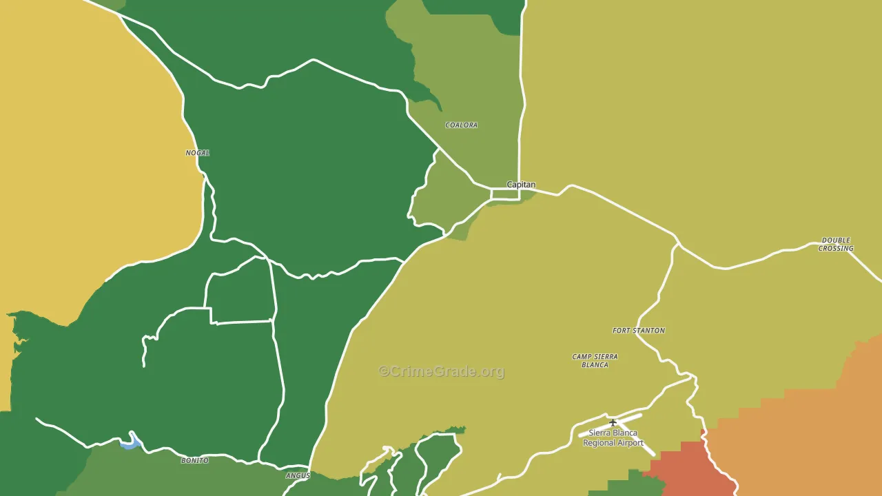Capitan, NM Map of Theft Rates