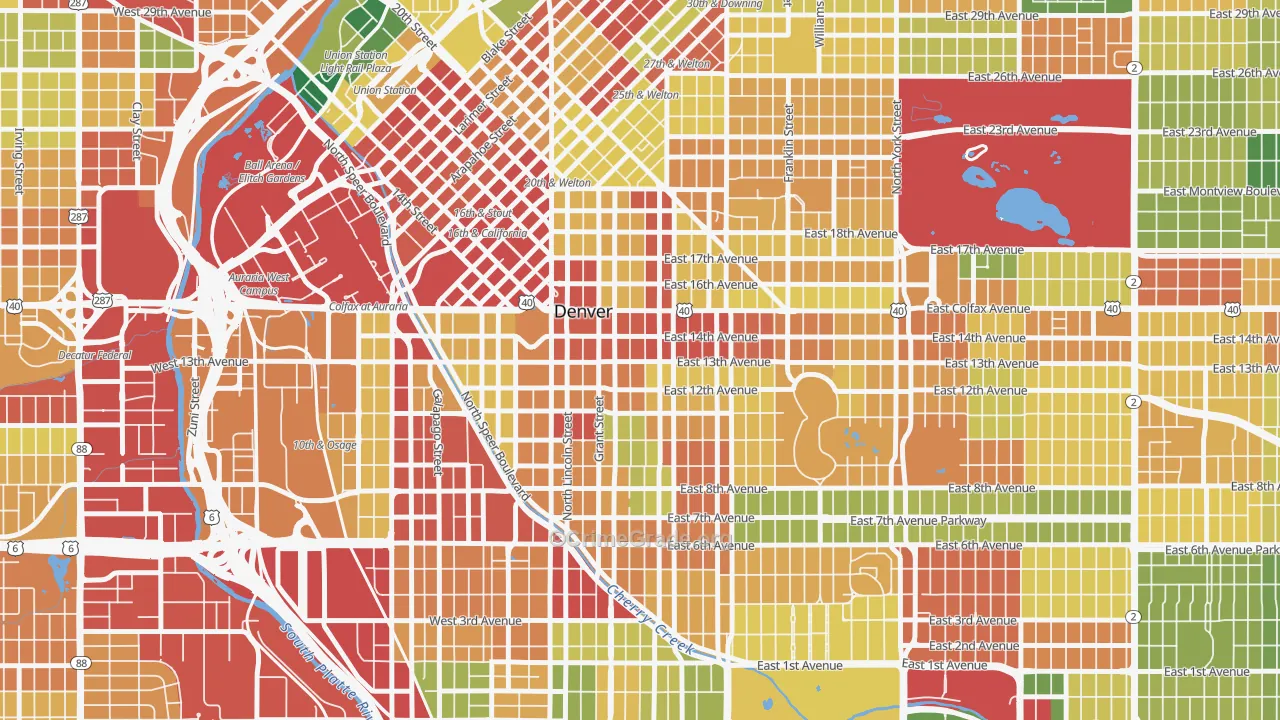 Capitol Hill, Denver, CO Map of Theft Rates