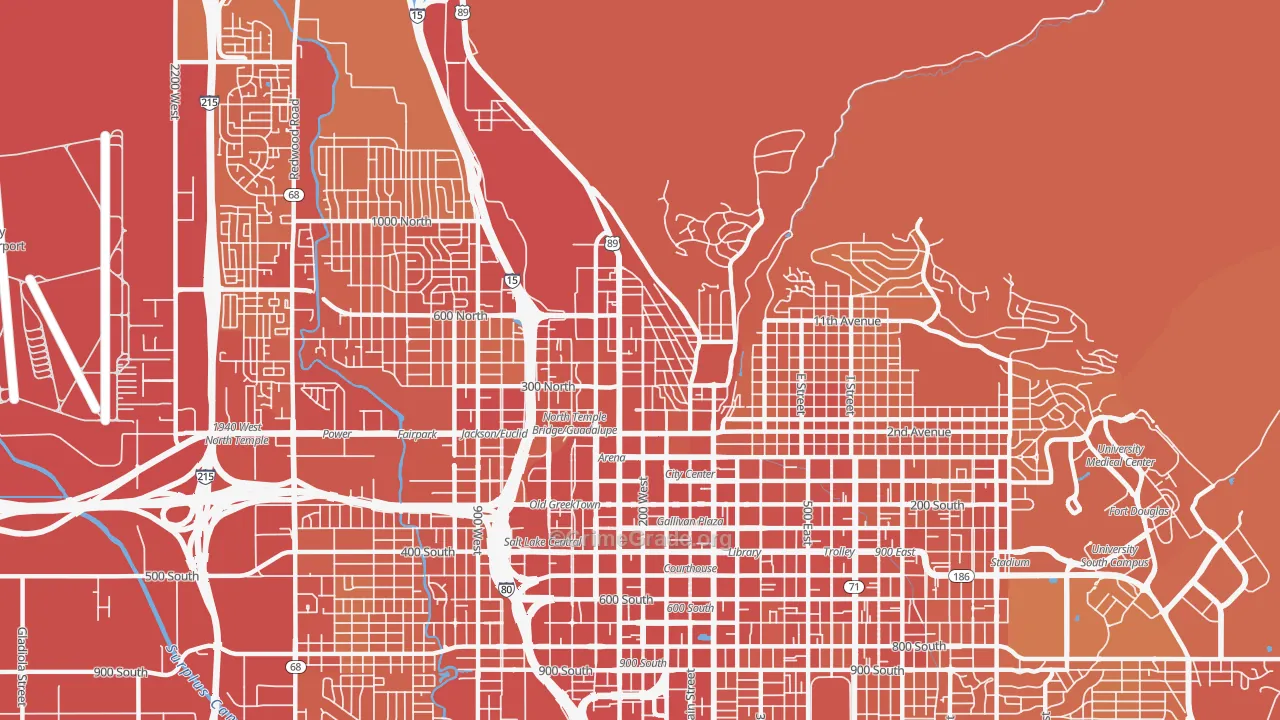 Capitol Hill, Salt Lake City, UT Map of Theft Rates