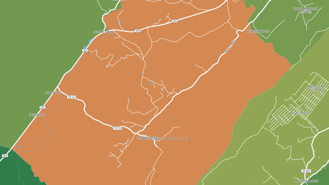 Capon Springs, WV Map of Theft Rates