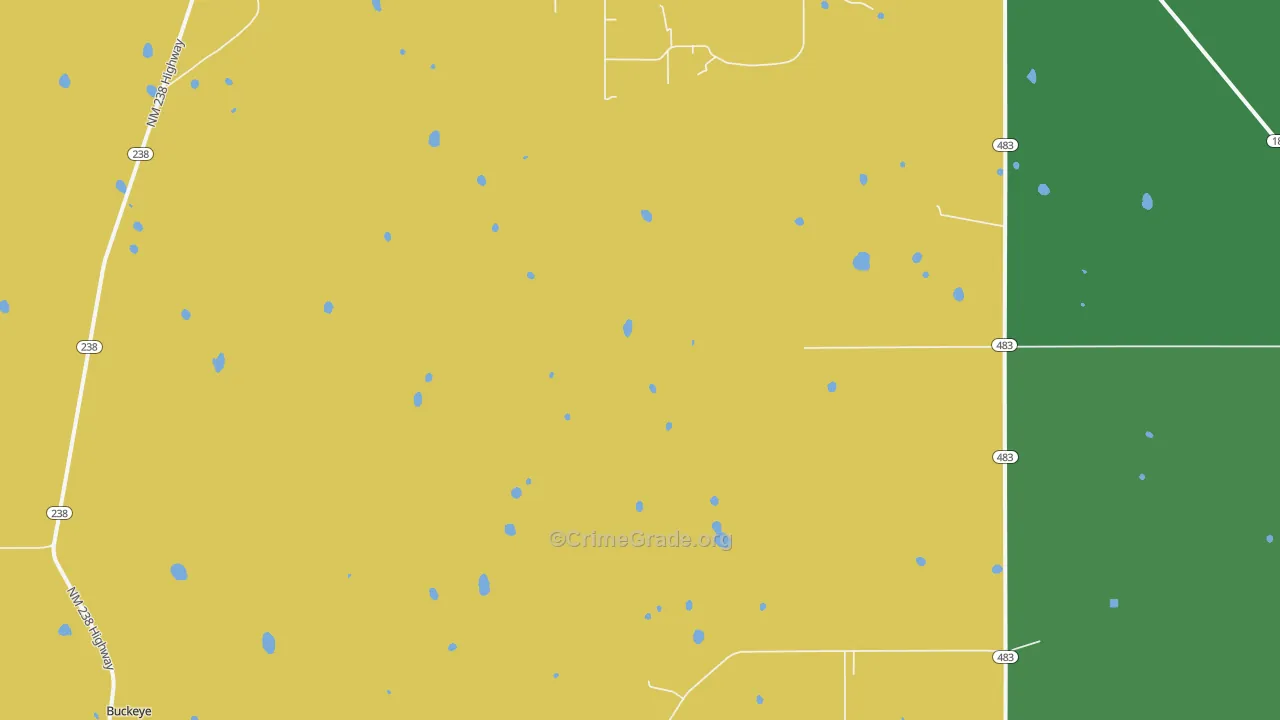 Caprock, NM Map of Theft Rates