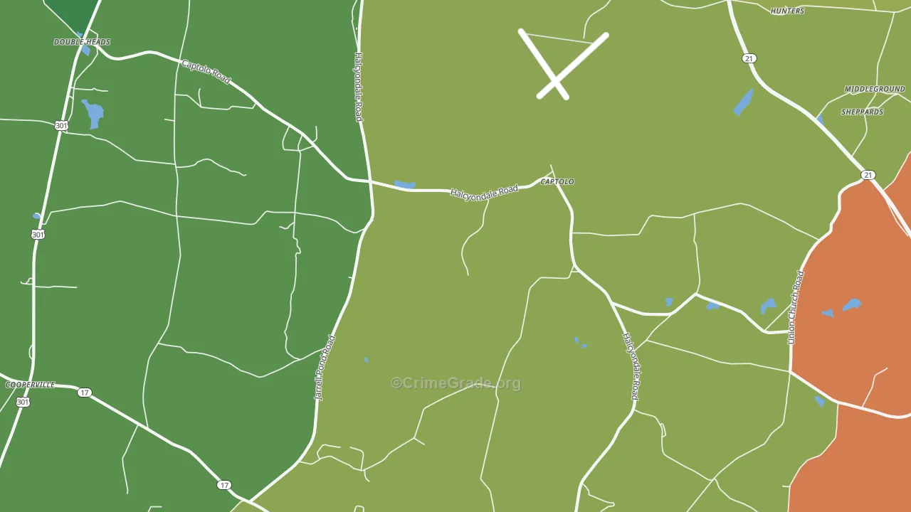 Captolo, GA Map of Theft Rates