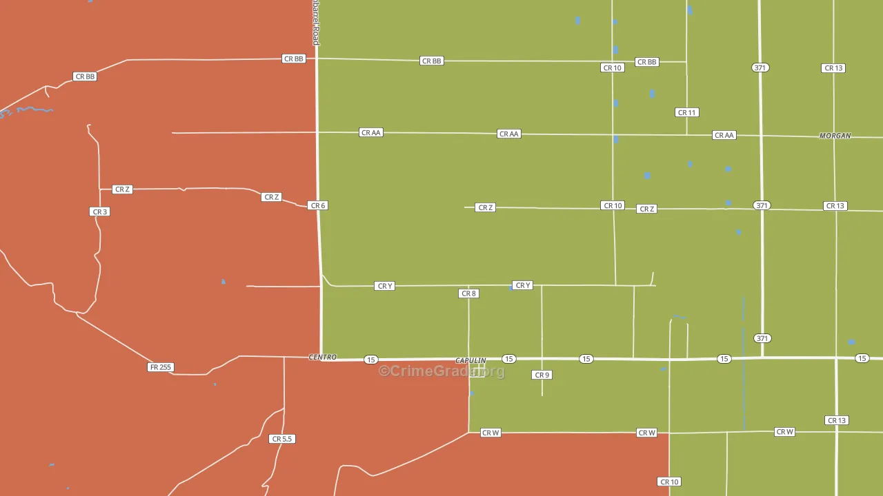Capulin, CO Map of Theft Rates