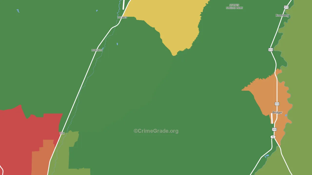 Carbon County, MT Map of Theft Rates