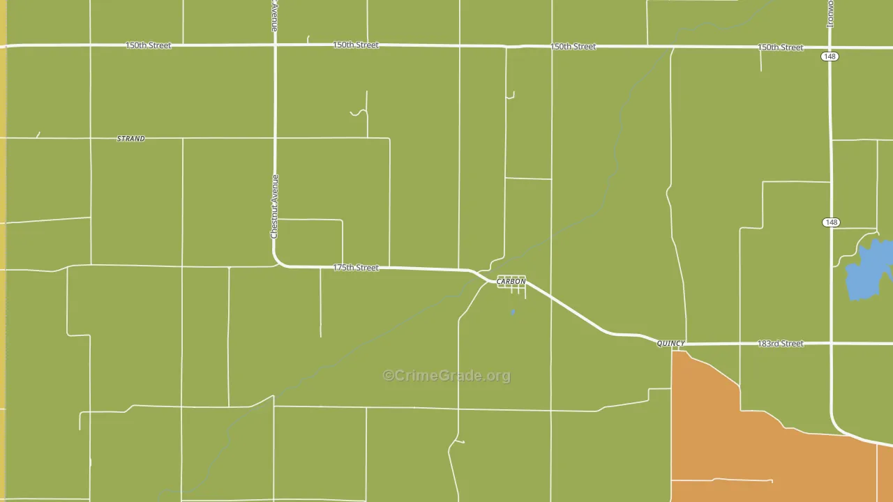 Carbon, IA Map of Theft Rates
