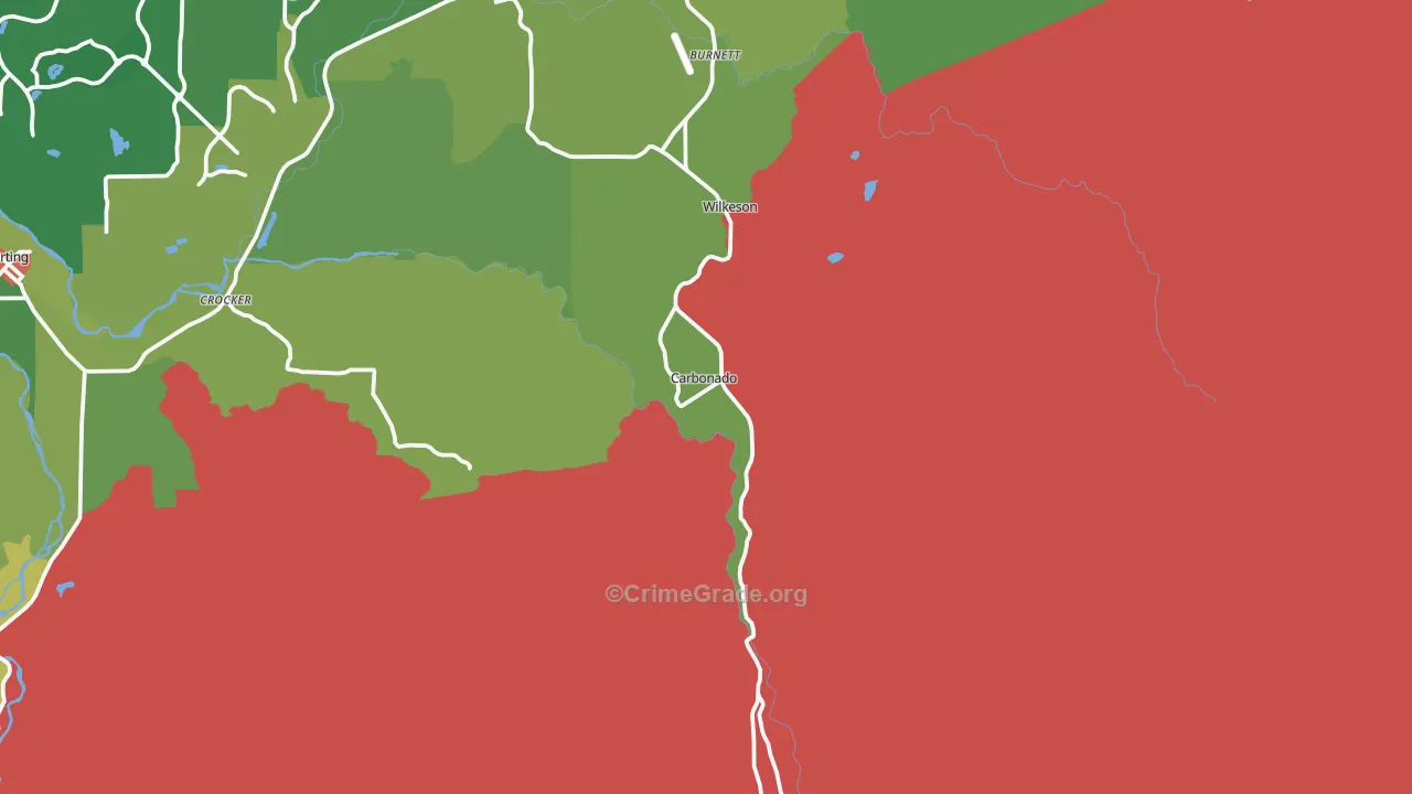 Carbonado, WA Map of Theft Rates