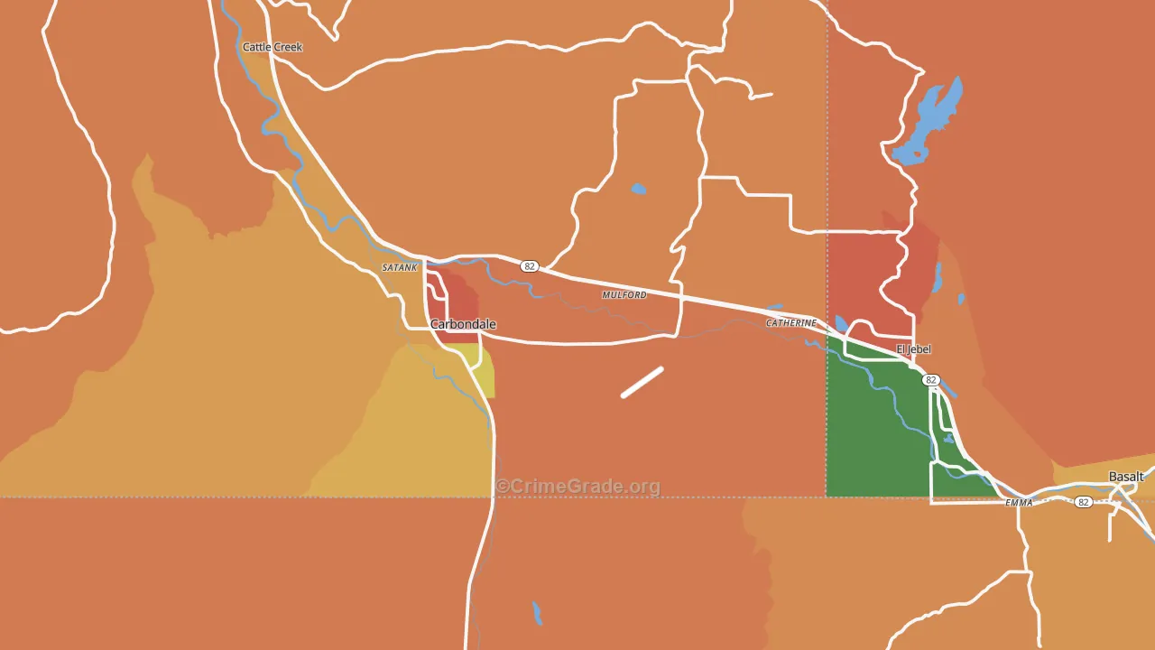 Carbondale, CO Map of Theft Rates