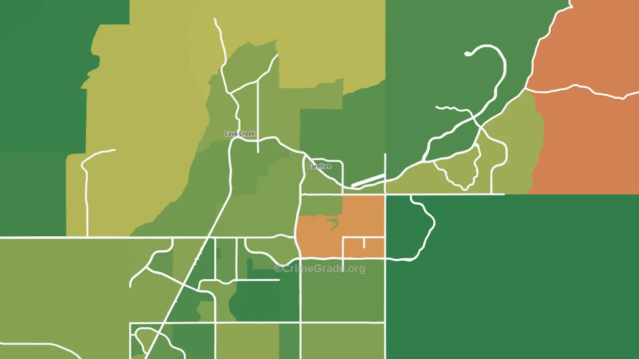 Carefree, AZ Map of Theft Rates