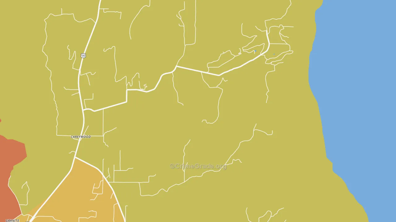 Careywood, ID Map of Theft Rates