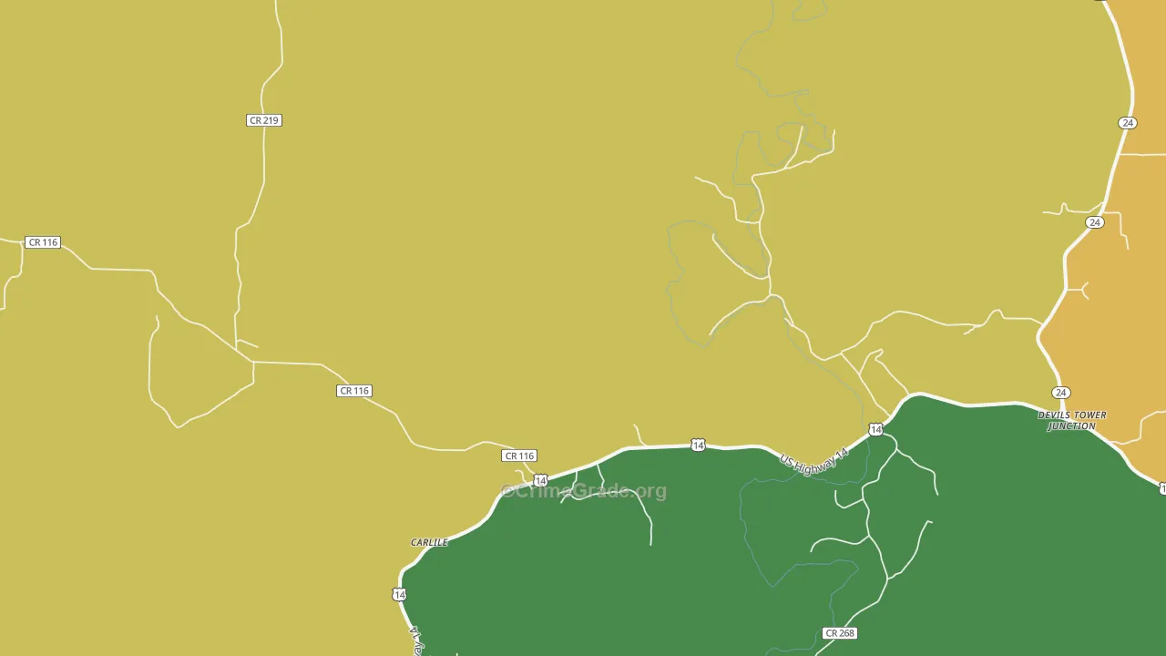 Carlile, WY Map of Theft Rates