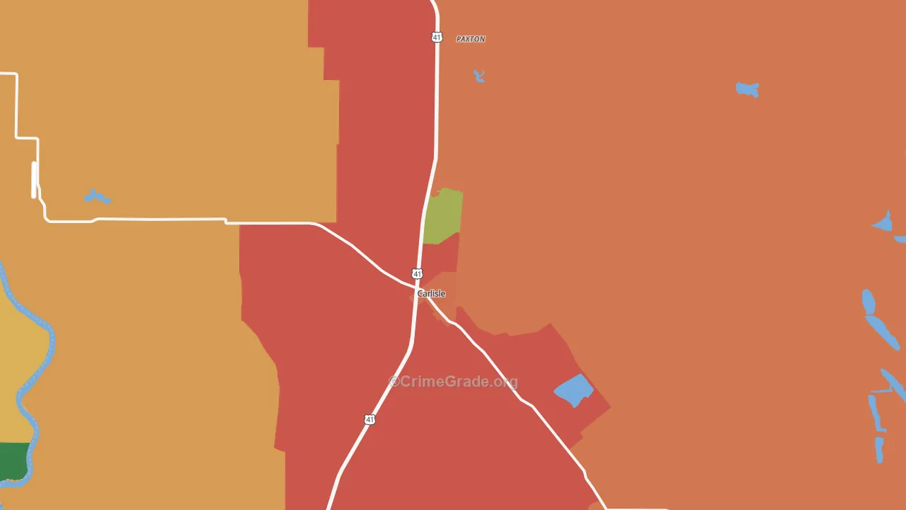 Carlisle, IN Map of Theft Rates