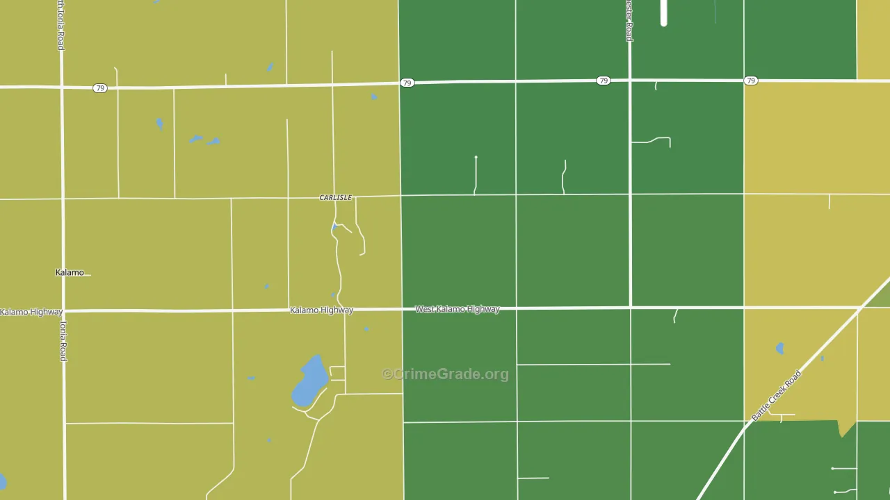 Carlisle, MI Map of Theft Rates