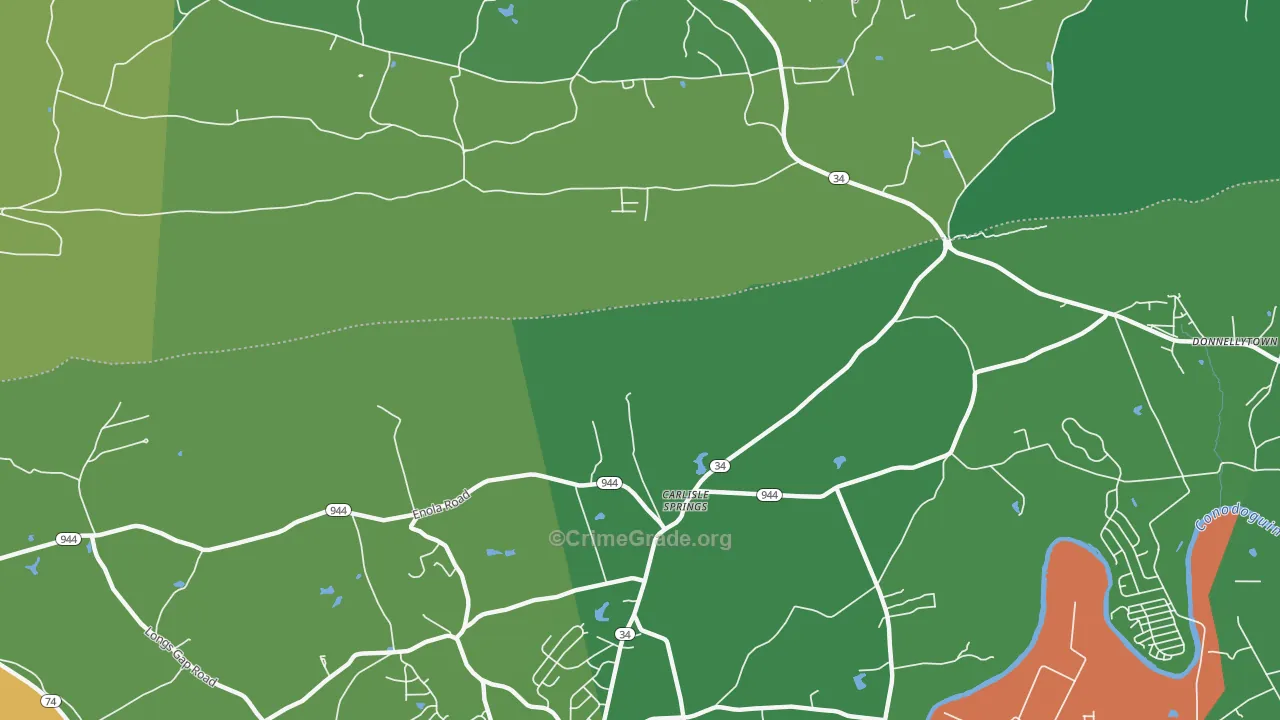 Carlisle Springs, PA Map of Theft Rates