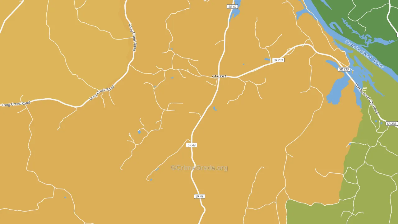 Carlisle, TN Map of Theft Rates