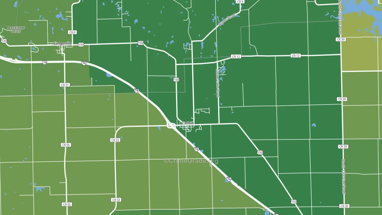 Carlock, IL Map of Theft Rates