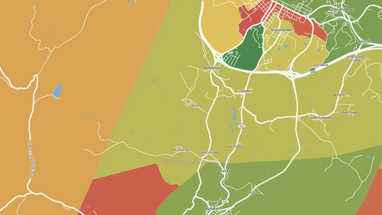Carlos, MD Map of Theft Rates