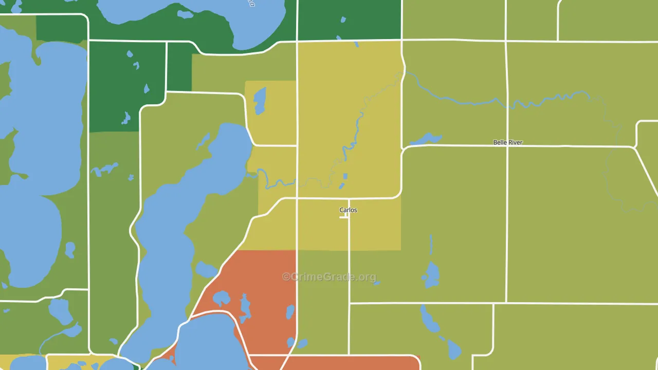 Carlos, MN Map of Theft Rates
