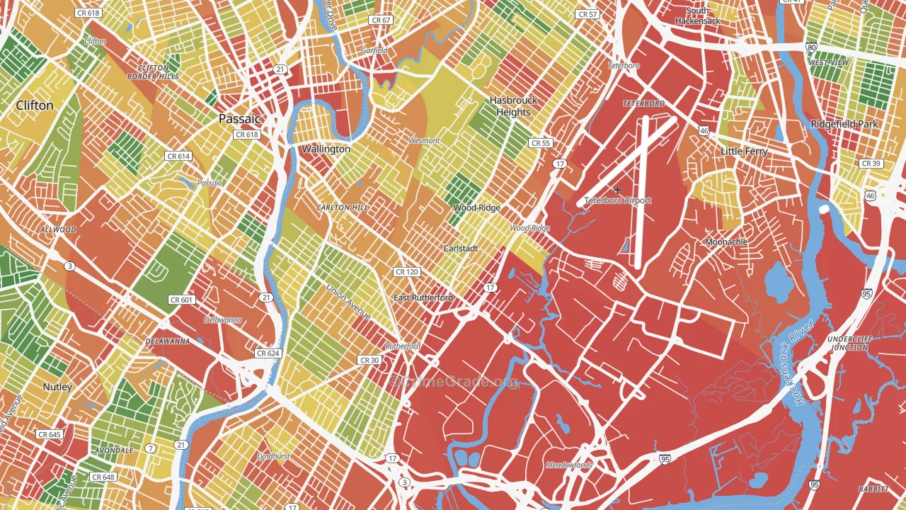 Carlstadt, NJ Map of Theft Rates