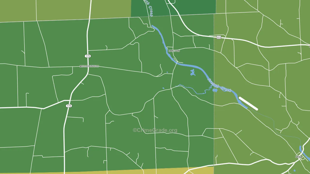 Carlton, PA Map of Theft Rates