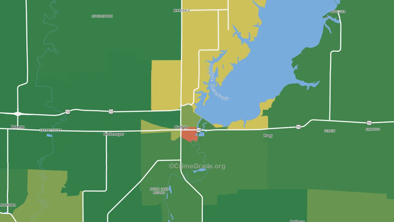 Carlyle, IL Map of Theft Rates