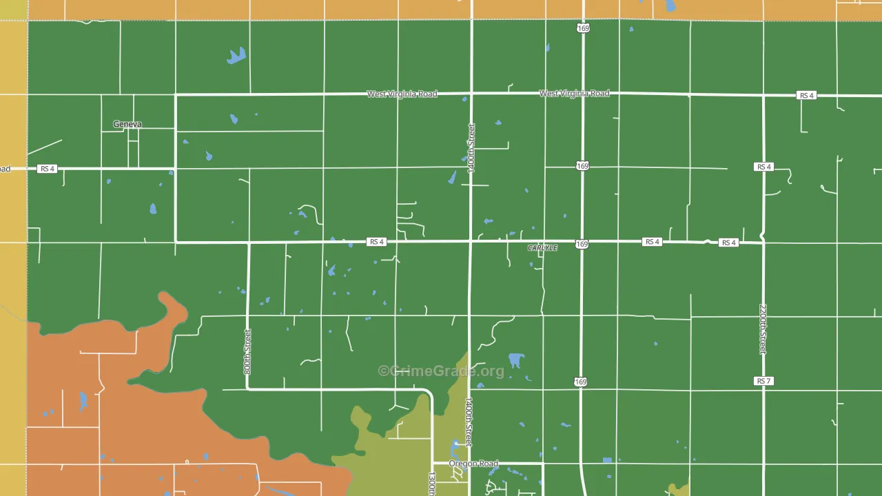 Carlyle, KS Map of Theft Rates