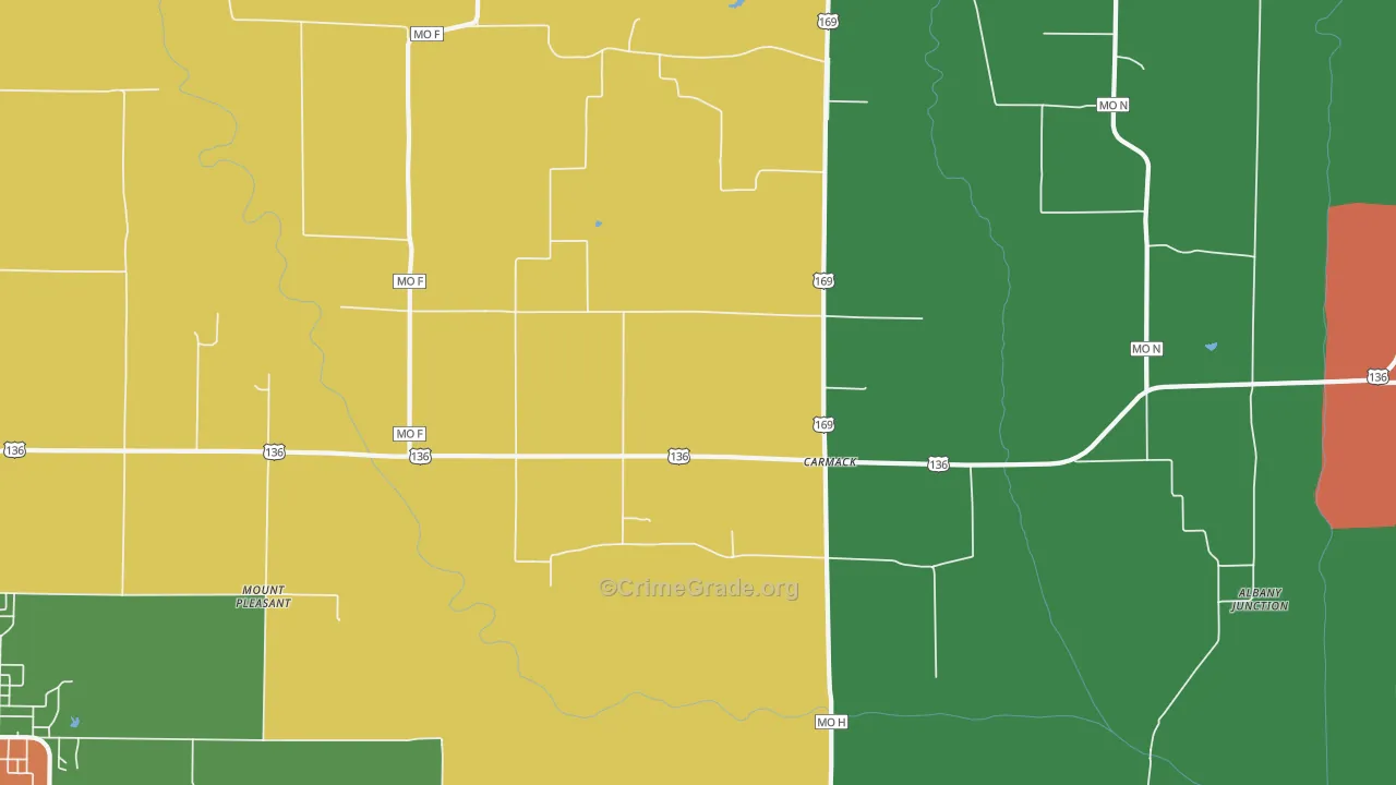 Carmack, MO Map of Theft Rates