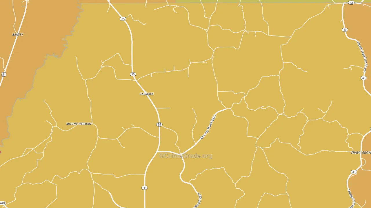 Carmack, MS Map of Theft Rates