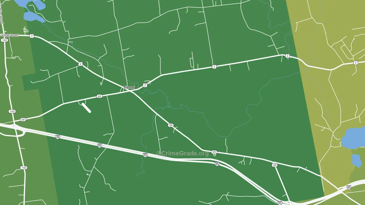 Carmel, ME Map of Theft Rates