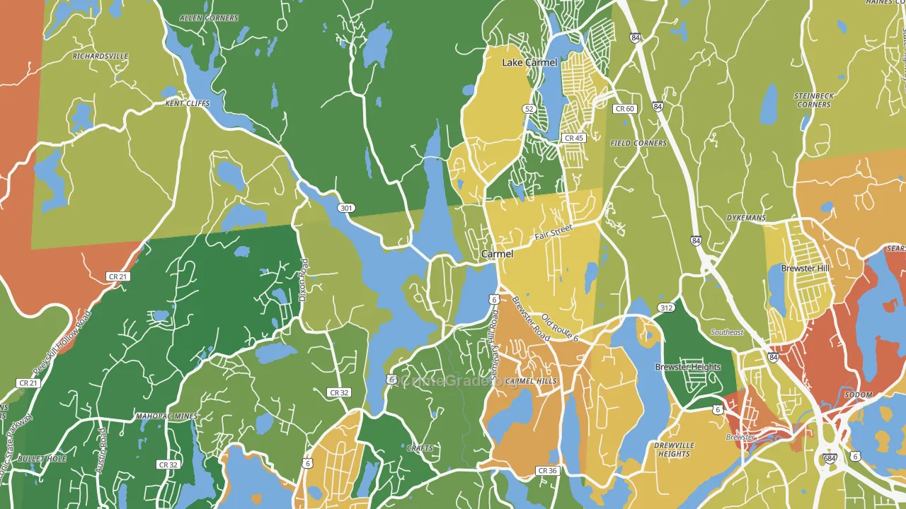 Carmel, NY Map of Theft Rates