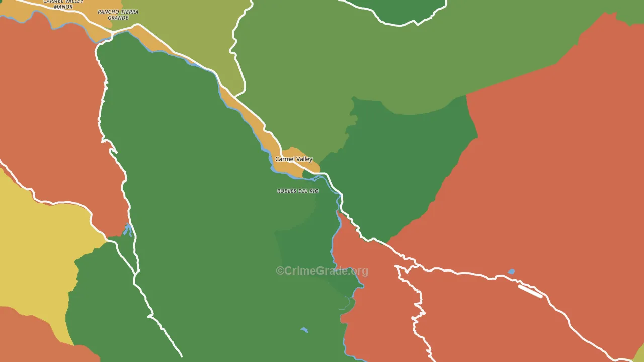 Carmel Valley, CA Map of Theft Rates