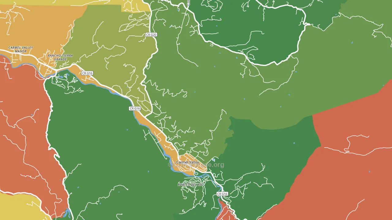 Carmel Valley Village, CA Map of Theft Rates