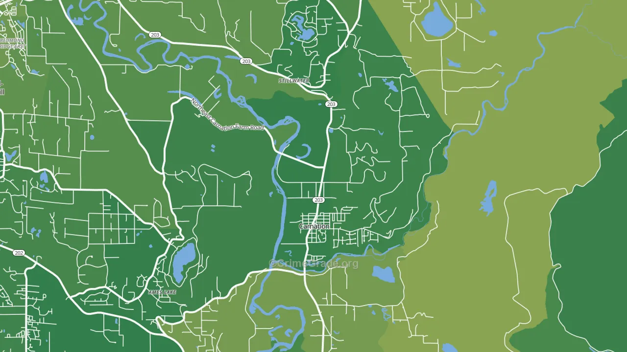 Carnation, WA Map of Theft Rates
