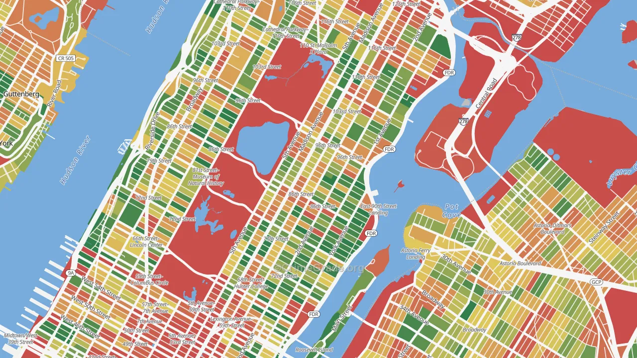 Carnegie Hill, Manhattan, NY Map of Theft Rates