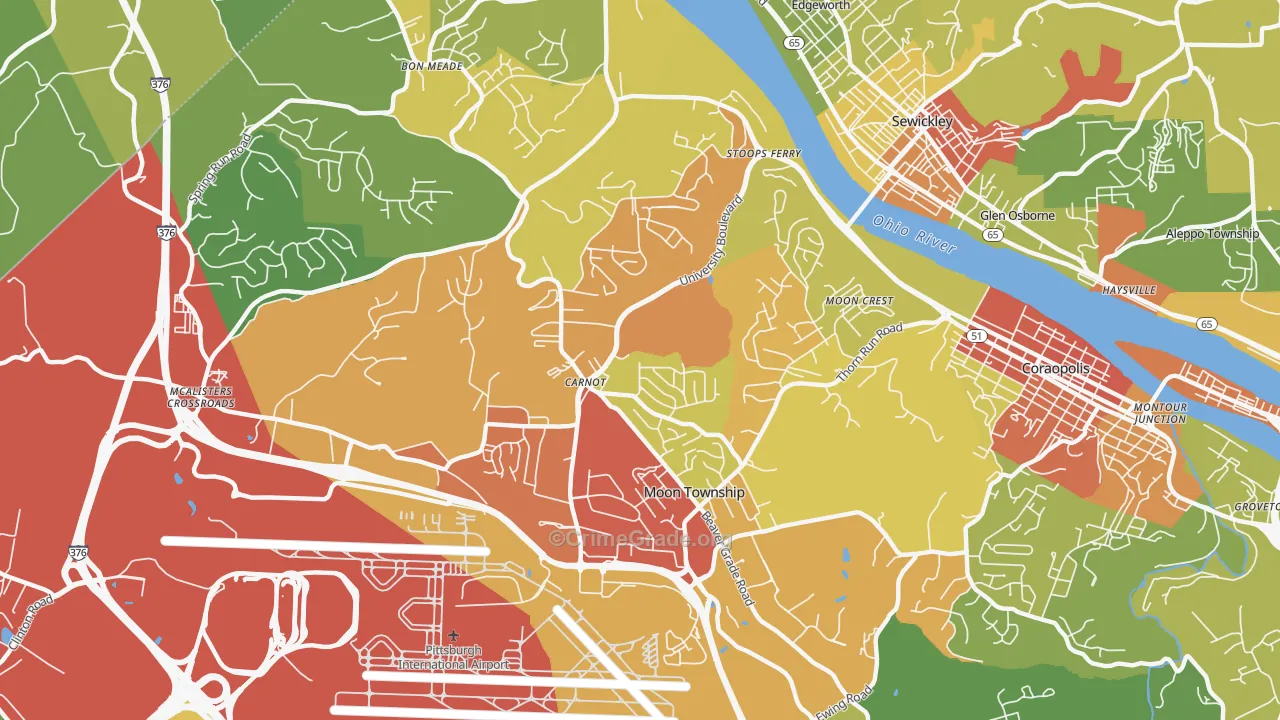 Carnot-Moon, PA Map of Theft Rates