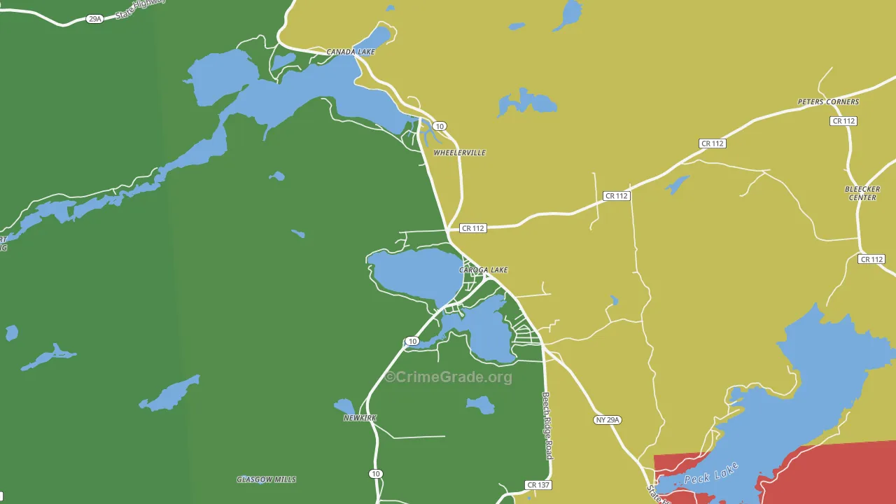Caroga Lake, NY Map of Theft Rates