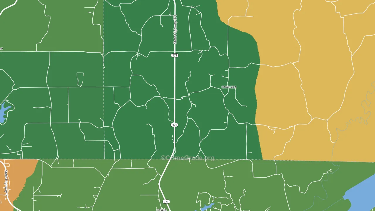 Carolina, MS Map of Theft Rates