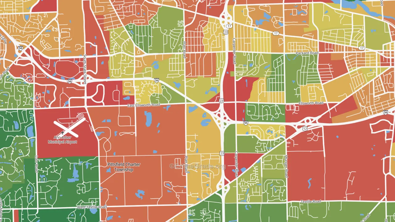 Carpenter, Ann Arbor, MI Map of Theft Rates
