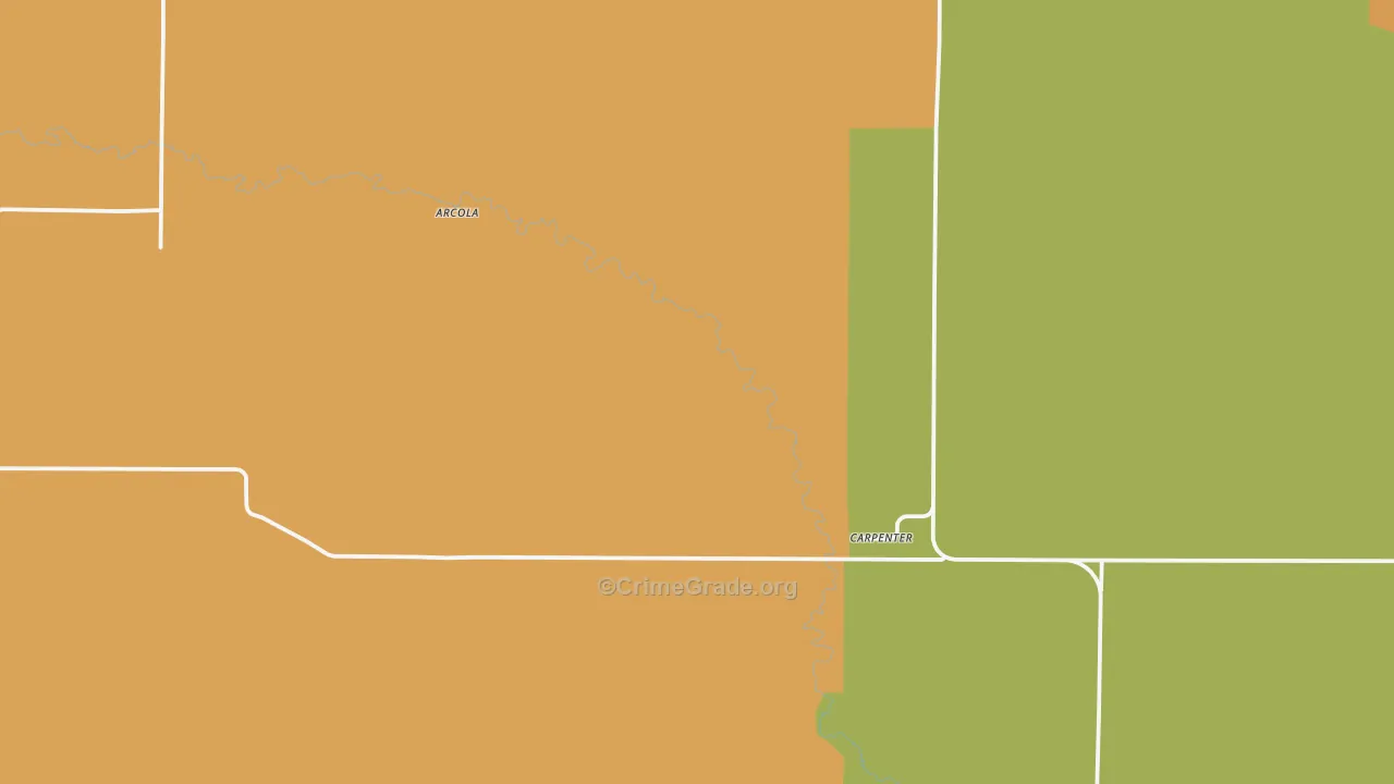 Carpenter, WY Map of Theft Rates
