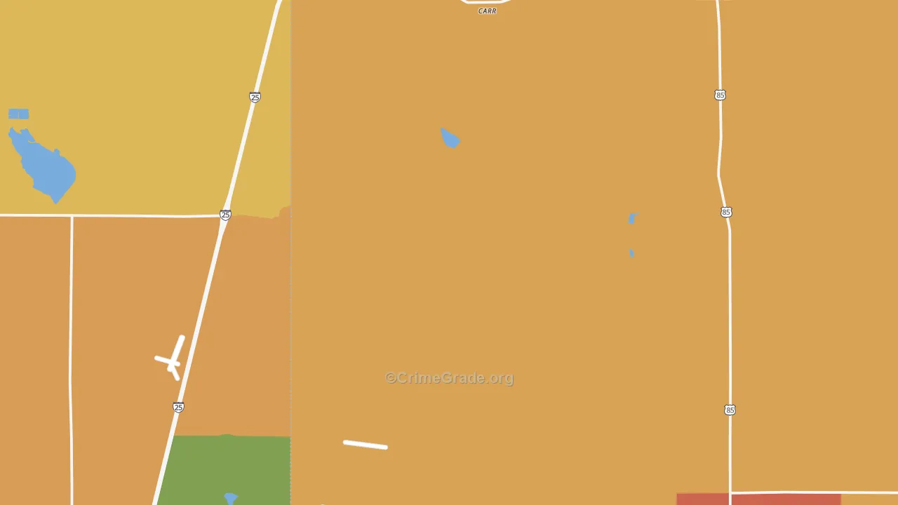 Carr, CO Map of Theft Rates