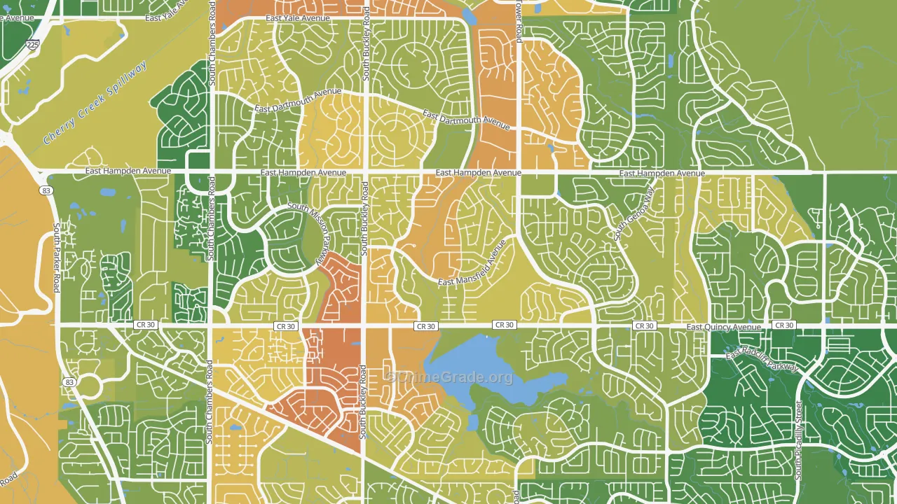 Carriage Place, Aurora, CO Map of Theft Rates